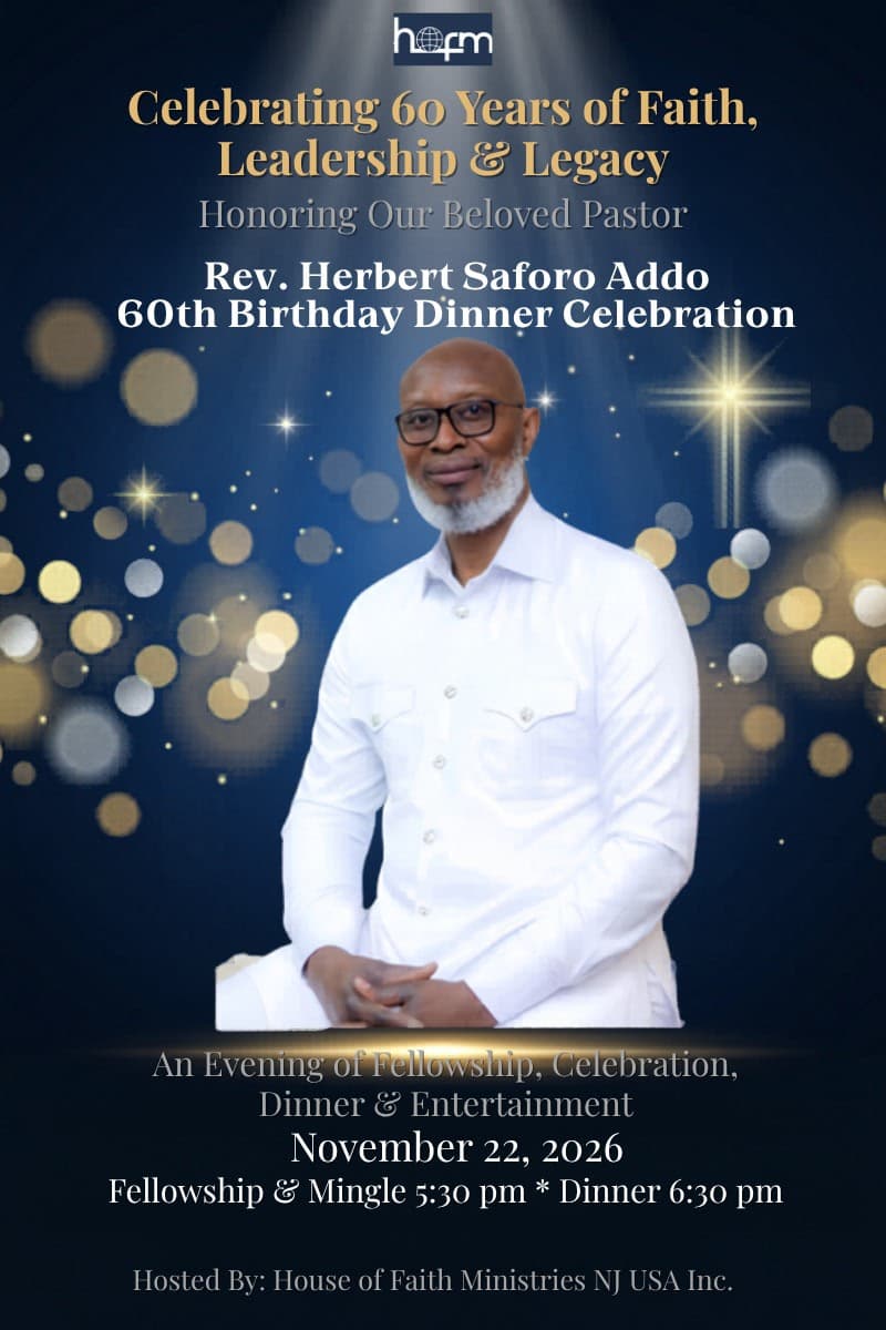 Rev. Herbert Saforo Addo — 60th Birthday Dinner Celebration
